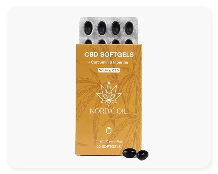 CBD Kapsler (960mg) med Curcumin fra Nordic Oil